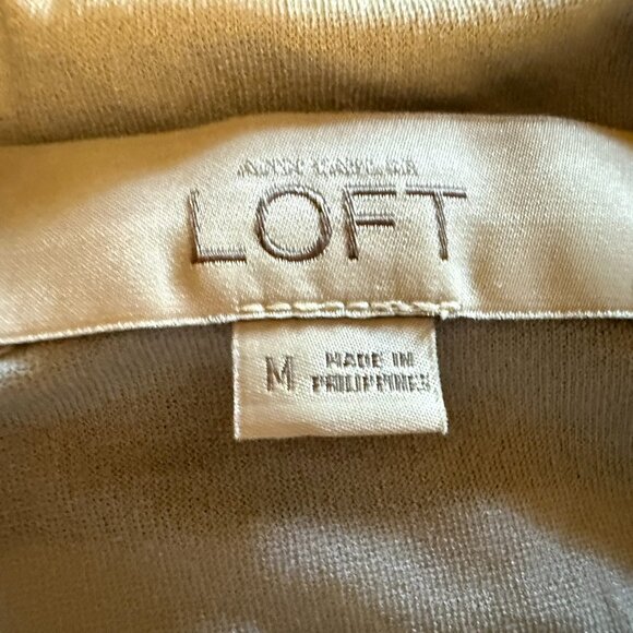 Loft Black/Gray/White Striped Sleeveless Stretch Dress - Faux Wrap - Medium - Picture 4 of 8